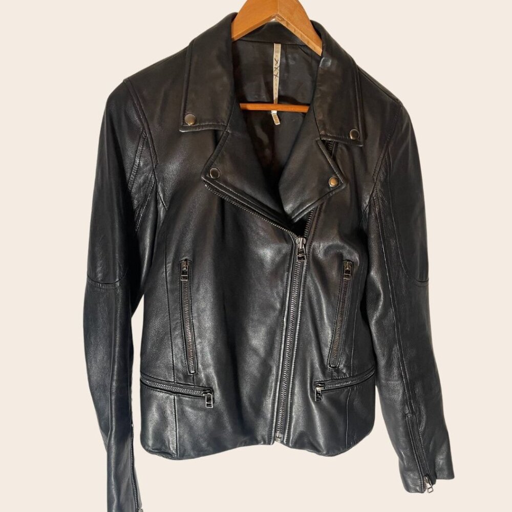 Truth and Pride Black Leather Biker Jacket